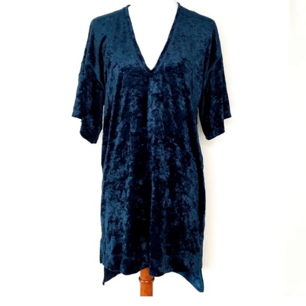 Free People NWOT❗️V Neck Crushed Velvet Adele Tunic Top Dress